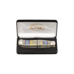 CASE KNIVES Smooth Natural Bone Trapper Velvet Box Angel Wings