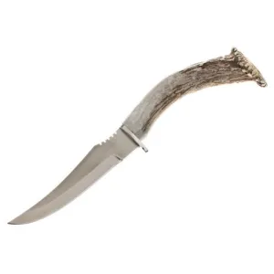 SILVER STAG KNIVES Deer Skinner 4.25" D2 Steel Skinner Blade | Antler Handles w/ Leather Sheath