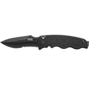 SOG Zoom- Partially Serrated, Black TiNi