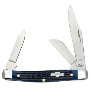 CASE KNIVES Medium Rogers Stockman 3-1/4" Closed (6344 SS) Pocket Knife | Blue Jigged Bone