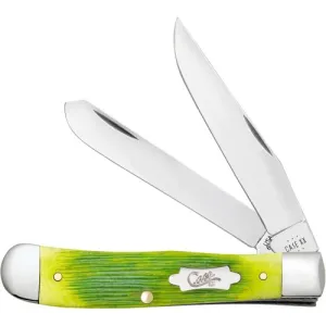 CASE KNIVES Lime Green Bone - Barnboard Jig Trapper (6254 SS)