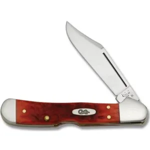 CASE KNIVES Dark Red Bone Standard Jig Mini Copperlock