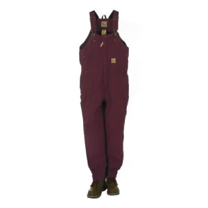 BERNE WORKWEAR Youth Washed Insulated Bib Overall Plum