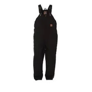 BERNE WORKWEAR Youth Washed Insulated Bib Overall Black