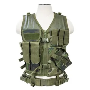 NCSTAR VISM TACT VEST/WOODLAND CAMO X