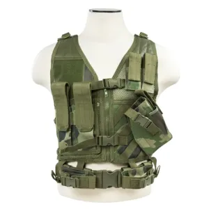 NCSTAR VISM TACT VEST/WOODLAND CAMO X