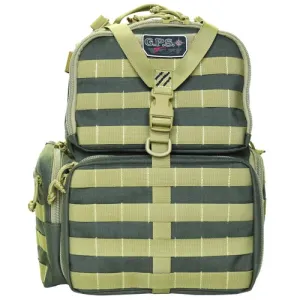 GPS Tactical Range Backpack hold 3 Handguns Khaki/Grn