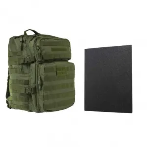 NCSTAR Assault Backpack w/ Level IIIA Ballistic Plate GRN