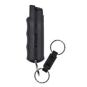 SABRE Red Pepper Spray Keychain QR Key Ring Black