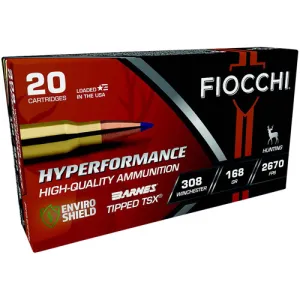 FIOCCHI 308 Win. Hyperformance Hunt 168Gr TTSX 20rd
