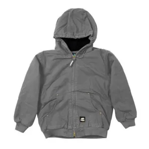 BERNE WORKWEAR Youth Washed Hooded Jacket Titanium