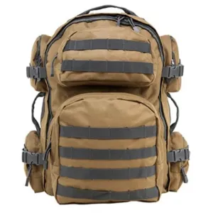NCSTAR Tactical Backpack - Tan w/Urban Gray Trim 18"