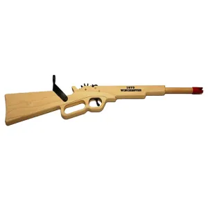 MAGNUM ENTERPRICES 1873 Winchester 28.5" 12 Shot Wooden Rubber Band Rifle - Blue Ammo