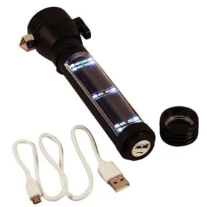 READY HOUR 9-in-1 Multi-Functional LED Solar Rechargeable Flashlight