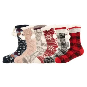 TERRAMAR Slipper Sock 6pk Assorted