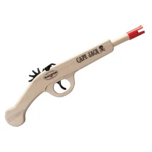 MAGNUM ENTERPRISES Captain Jack Pirate Pistol 15" 12 Shot Wooden Rubber Band Gun - Red Ammo