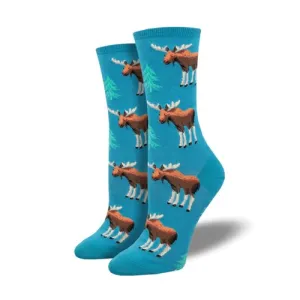SOCKSMITH Moose And A Spruce Crew Sock - Teal