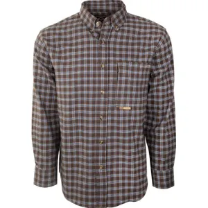 DRAKE Twill Shirt Brown/Blue Plus
