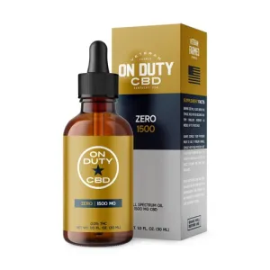 ON DUTY CBD Zero Full Spectrum CBD Oil 1500 mg 1 fl oz