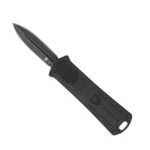 COBRATEC 952 AUTO OTF Knife 1.75" Double-Edge Dagger Blade w/ Black Aluminum Handles