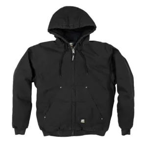 BERNE WORKWEAR Original Washed Hooded Jacket Black Plus Sizes