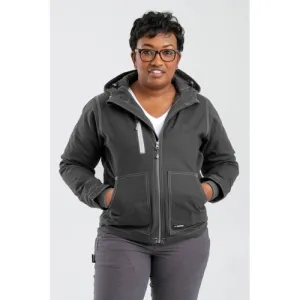 BERNE WORKWEAR Ladies Quilt Lined Hooded Jacket Titanium