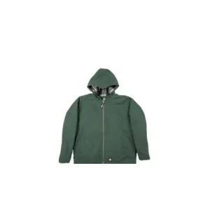 BERNE WORKWEAR Quarry Flannel Lined Mens Hooded Coat Forest Green