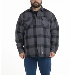 BERNE WORKWEAR Timber Flannel Shirt Jacket Plaid Slate Plus