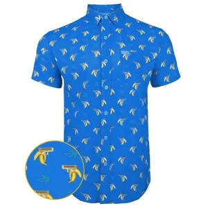 RETRO RIFLE Hawaiian SS Button Down - Organic / Blue Banana