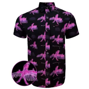 RETRO RIFLE Hawaiian SS Button Down - Macaws / Black