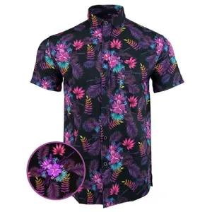 RETRO RIFLE Hawaiian SS Button Down - Tropics / Purple