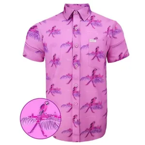 RETRO RIFLE Hawaiian SS Button Down - Macaws / Pink