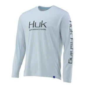 HUK Icon X Long Sleeve Performance Tee Seafoam