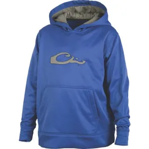 DRAKE Youth Performance Hoodie Blue/Gray