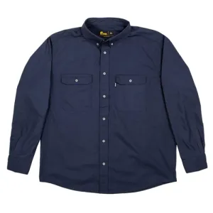 BERNE WORKWEAR Torque Ripstop Mens Long Sleeve Shirt Navy Plus