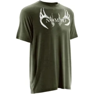 NOMAD CLOTHING Deer Antlers Tee Short Sleeve Heather Green