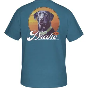 DRAKE Vintage Dog T S/S Blue Steel Heather Plus