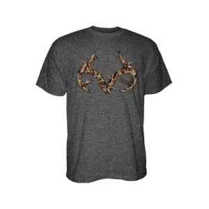 REALTREE OUTFITTERS Shed Antler Short Sleeve Tee - Charcoal Heather