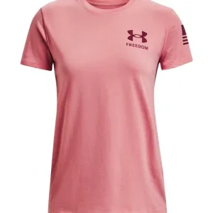 UNDER ARMOUR Women's UA Freedom Flag T-Shirt (Pink-Red)