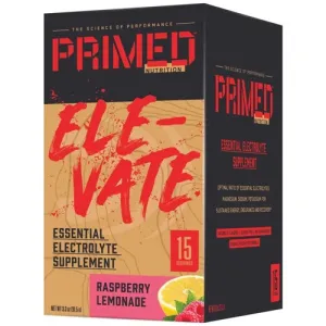 PRIMED NUTRITION ELE-VATE Raspberry Lemonade Essential Electrolyte Supplement - 15 Count