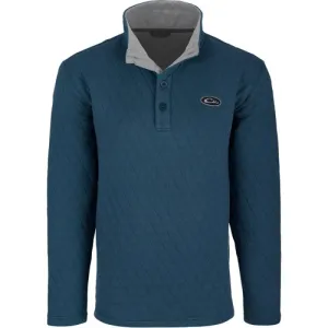 DRAKE Delta Quilted Sweatshirt Ensign Blue Plus