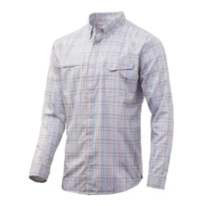 HUK Tide Point Plaid LS Seashell Pink