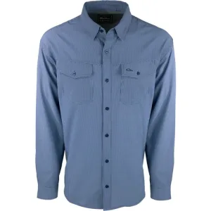 DRAKE Traveler's Check L/S Shirt Navy