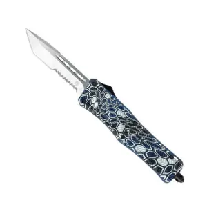 COBRATEC Medium Blue Cobra Skin CTK-1 Tanto Serrated