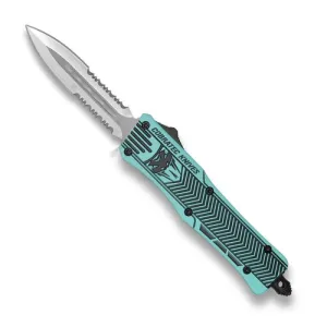 COBRATEC Small Mint Blue Black CTK-1 Dagger 2 Side Serrated