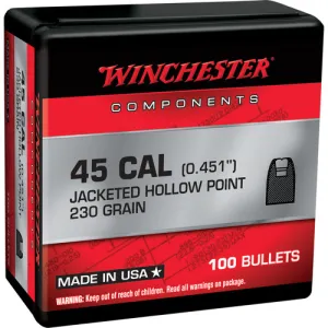 WINCHESTER AMMO Reloading Bullets JHP 45 Auto 230 Grain 100rd