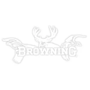 BROWNING All Season Decal White Vinyl Sticker 12"