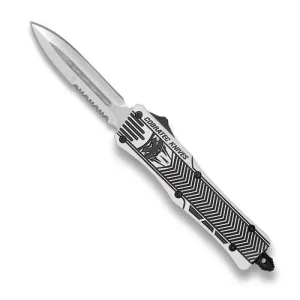 COBRATEC Medium Arctic White Blk CTK-1 Dagger 1-Side Serr