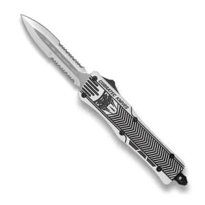 COBRATEC Medium Arctic White Blk CTK-1 Dagger 2-Side Serr