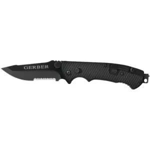 GERBER KNIVES Hinderer CLS Drop Point Serrated Black